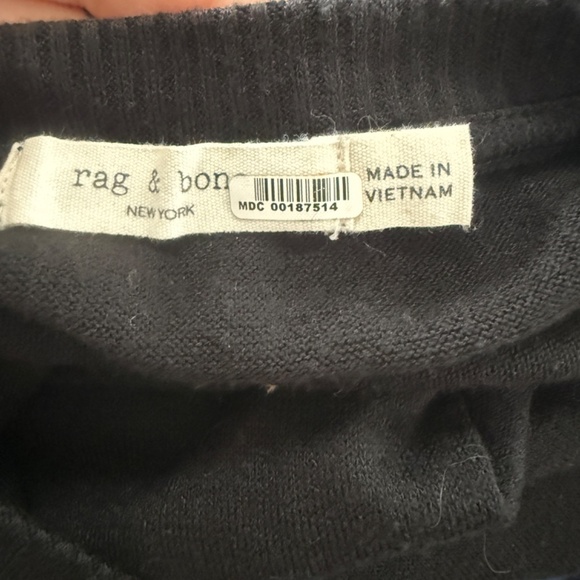 Rag & Bone Bowery Black Long Sleeve Peek A Boo Button Henley XS - Picture 4 of 6